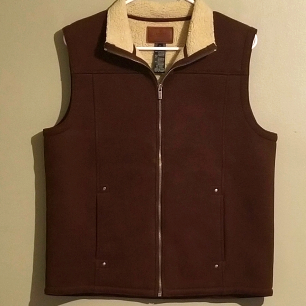 Lauren RL Original Dry Goods Supply Co. Women's Faux Suede Brown Vest, S…